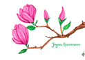 Fleurs roses en f&ecirc;te pour 60 ans de vie